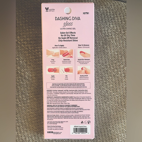 ‘Dashing Diva’ Ultra Shine Gel Strip Nails [34 count ‘GS144 Crystal Clear’] - Picture 4 of 9